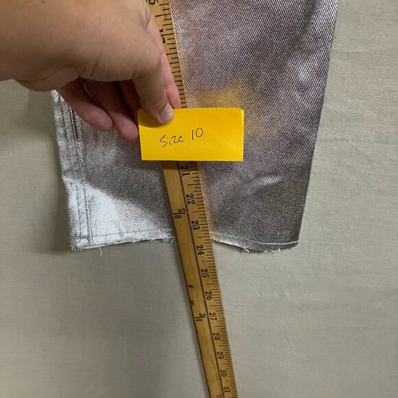 Art Class Girls' Silver High-Rise Baggy Metallic Denim Jeans Pants Button Fly - Picture 16 of 16